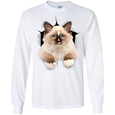 Brown Ragdoll Cat Long Sleeve Ultra Cotton T-Shirt