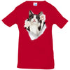 Black & White Reaching Cat Infant Jersey T-Shirt