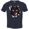 Black Cat Licking Toddler Jersey T-Shirt