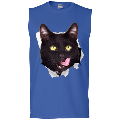 Black Cat Licking Men's Ultra Cotton Sleeveless T-Shirt