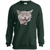 Grey Cat Laughing Youth Crewneck Sweatshirt