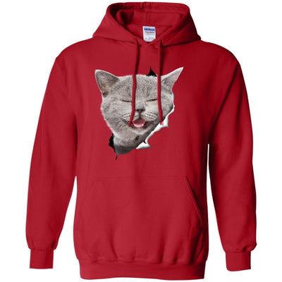 Grey Cat Laughing Pullover Hoodie