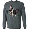 Black & White Frenchie Long Sleeve Ultra Cotton T-Shirt