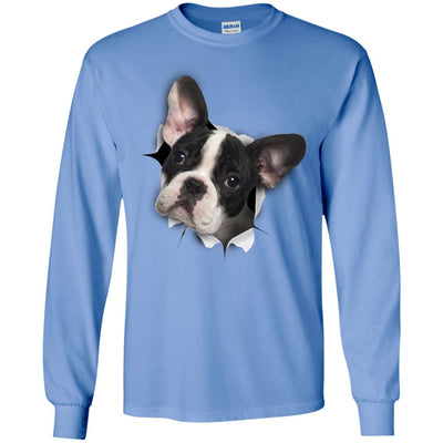 Black & White Frenchie Long Sleeve Ultra Cotton T-Shirt