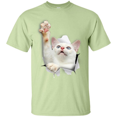 White Cat Reaching Ultra Cotton T-Shirt