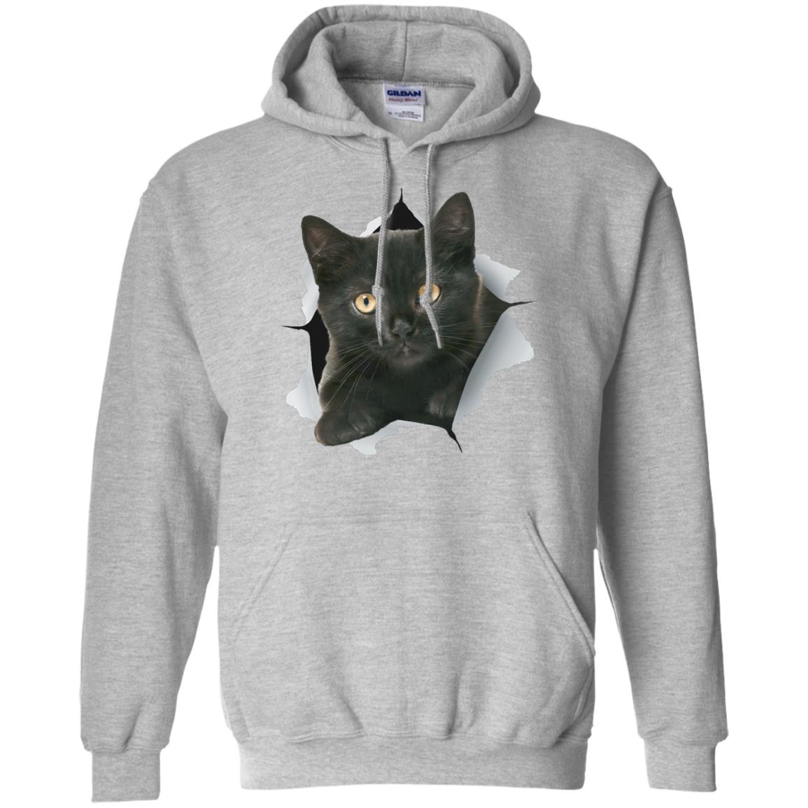 Black Kitten Pullover Hoodie