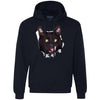 Black Cat Licking Heavyweight Pullover Fleece Hoodie