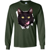 Black Cat Licking Long Sleeve Ultra Cotton T-Shirt