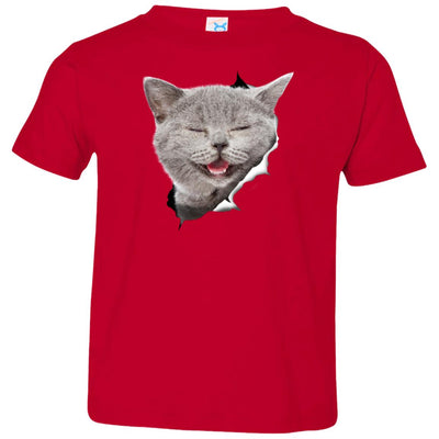 Grey Cat Laughing Toddler Jersey T-Shirt