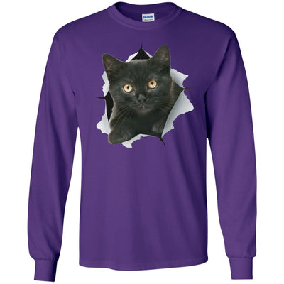 Black Kitten Long Sleeve Ultra Cotton T-Shirt