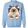 Brown Ragdoll Cat Crewneck Pullover Sweatshirt