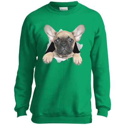 French Bulldog Pup Youth Crewneck Sweatshirt