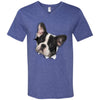 Black & White Frenchie Men's Printed V-Neck T-Shirt
