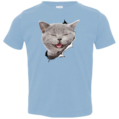 Grey Cat Laughing Toddler Jersey T-Shirt