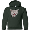 Grey Cat Laughing Youth Pullover Hoodie