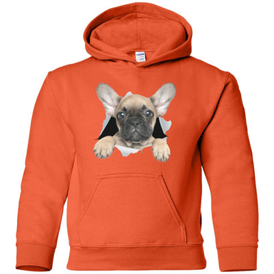 French Bulldog Pup Youth Pullover Hoodie