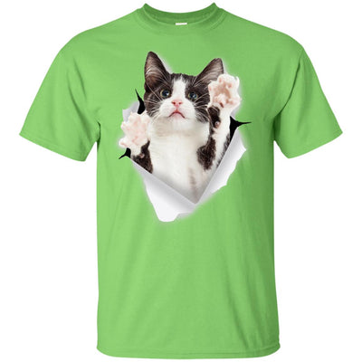 Black & White Reaching Cat Youth Cotton T-Shirt