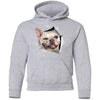 Winking Frenchie Youth Pullover Hoodie