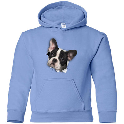 Black & White Frenchie Youth Pullover Hoodie