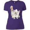 White Cat Reaching Ladies' T-Shirt