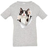 Black & White Reaching Cat Infant Jersey T-Shirt
