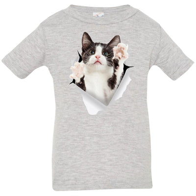 Black & White Reaching Cat Infant Jersey T-Shirt