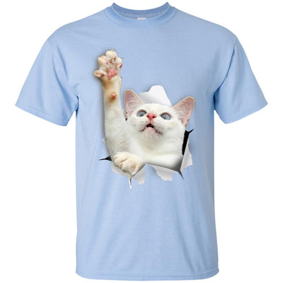 White Cat Reaching Ultra Cotton T-Shirt