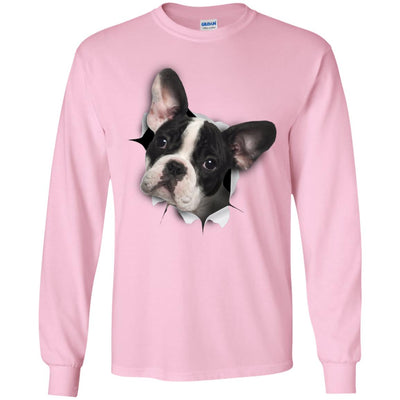 Black & White Frenchie Long Sleeve Ultra Cotton T-Shirt