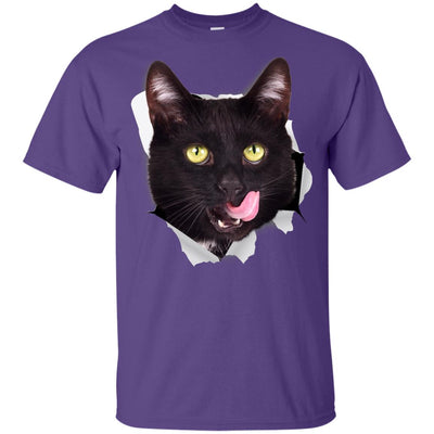 Black Cat Licking Youth Cotton T-Shirt