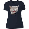 Grey Cat Laughing Ladies' T-Shirt