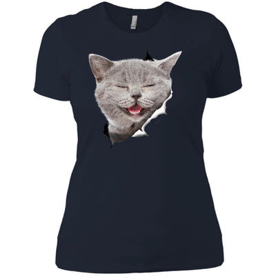 Grey Cat Laughing Ladies' T-Shirt