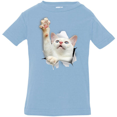 White Cat Reaching Infant Jersey T-Shirt