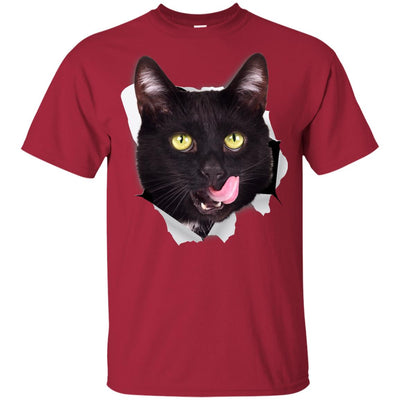 Black Cat Licking Youth Cotton T-Shirt