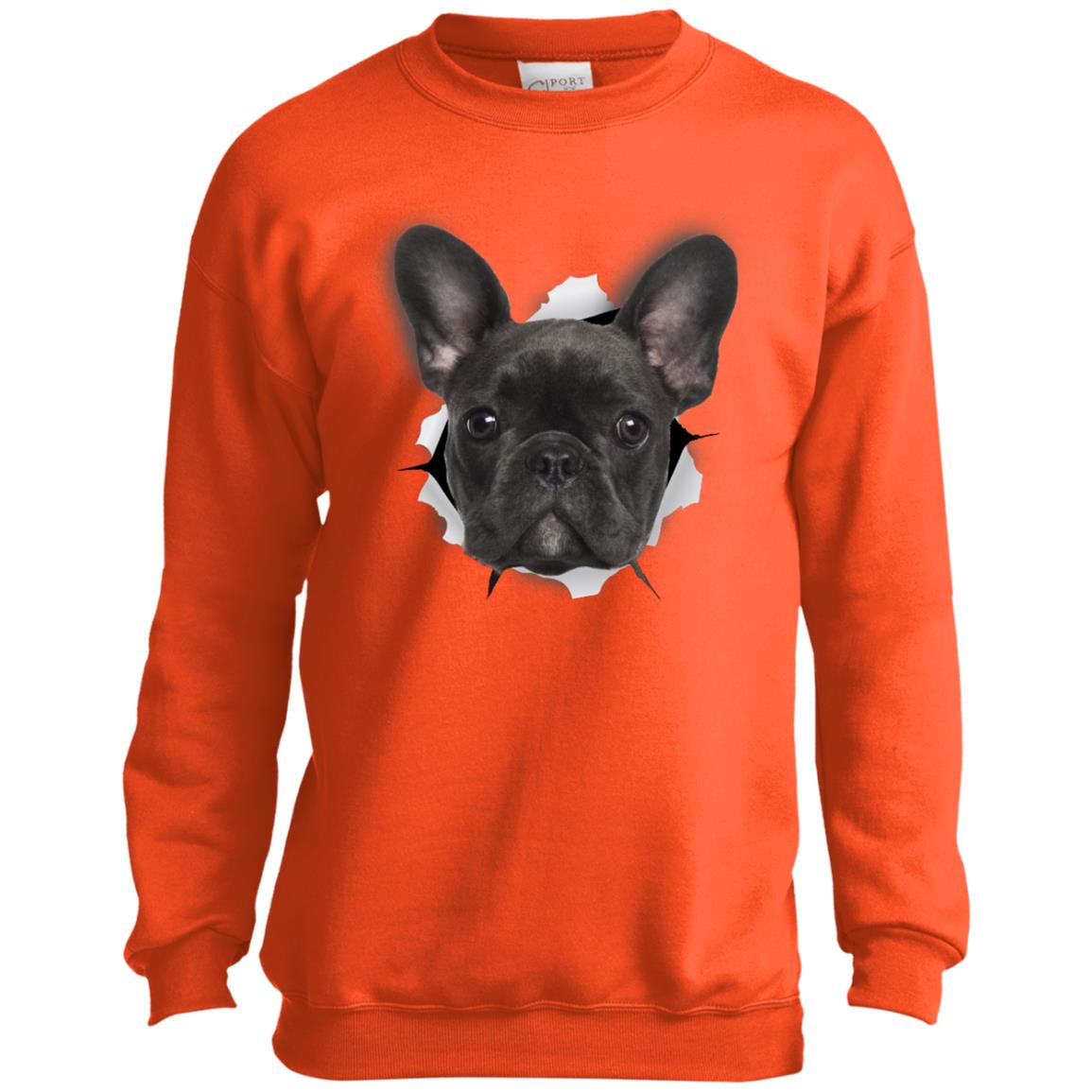 Black Frenchie Youth Crewneck Sweatshirt