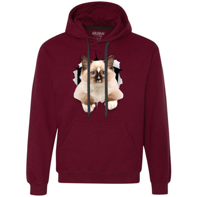 Brown Ragdoll Cat Heavyweight Pullover Fleece Hoodie