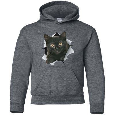 Black Kitten Youth Pullover Hoodie