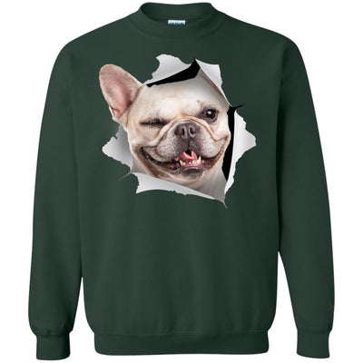 Winking Frenchie Crewneck Pullover Sweatshirt