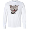 Grey Cat Laughing Long Sleeve Ultra Cotton T-Shirt