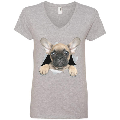 French Bulldog Pup Ladies' V-Neck T-Shirt