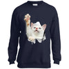 White Cat Reaching Youth Crewneck Sweatshirt