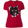 Black Cat Licking Ladies' T-Shirt