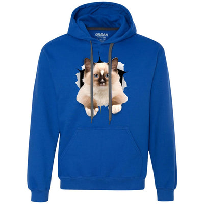 Brown Ragdoll Cat Heavyweight Pullover Fleece Hoodie