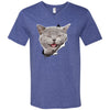 Grey Cat Laughing Men's Printed V-Neck T-Shirt