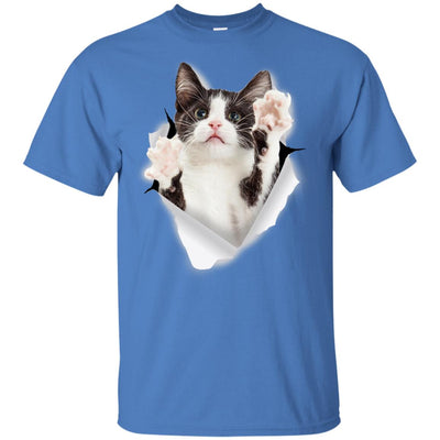 Black & White Reaching Cat Youth Cotton T-Shirt