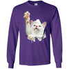 White Cat Reaching Long Sleeve Ultra Cotton T-Shirt