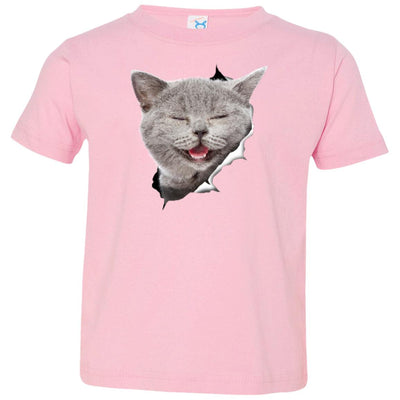 Grey Cat Laughing Toddler Jersey T-Shirt
