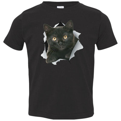 Black Kitten Toddler Jersey T-Shirt