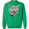 Grey Cat Laughing Crewneck Pullover Sweatshirt
