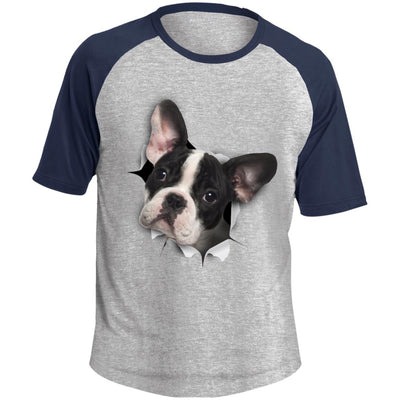 Black & White Frenchie Colorblock Raglan Jersey T-Shirt
