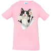 Black & White Reaching Cat Infant Jersey T-Shirt